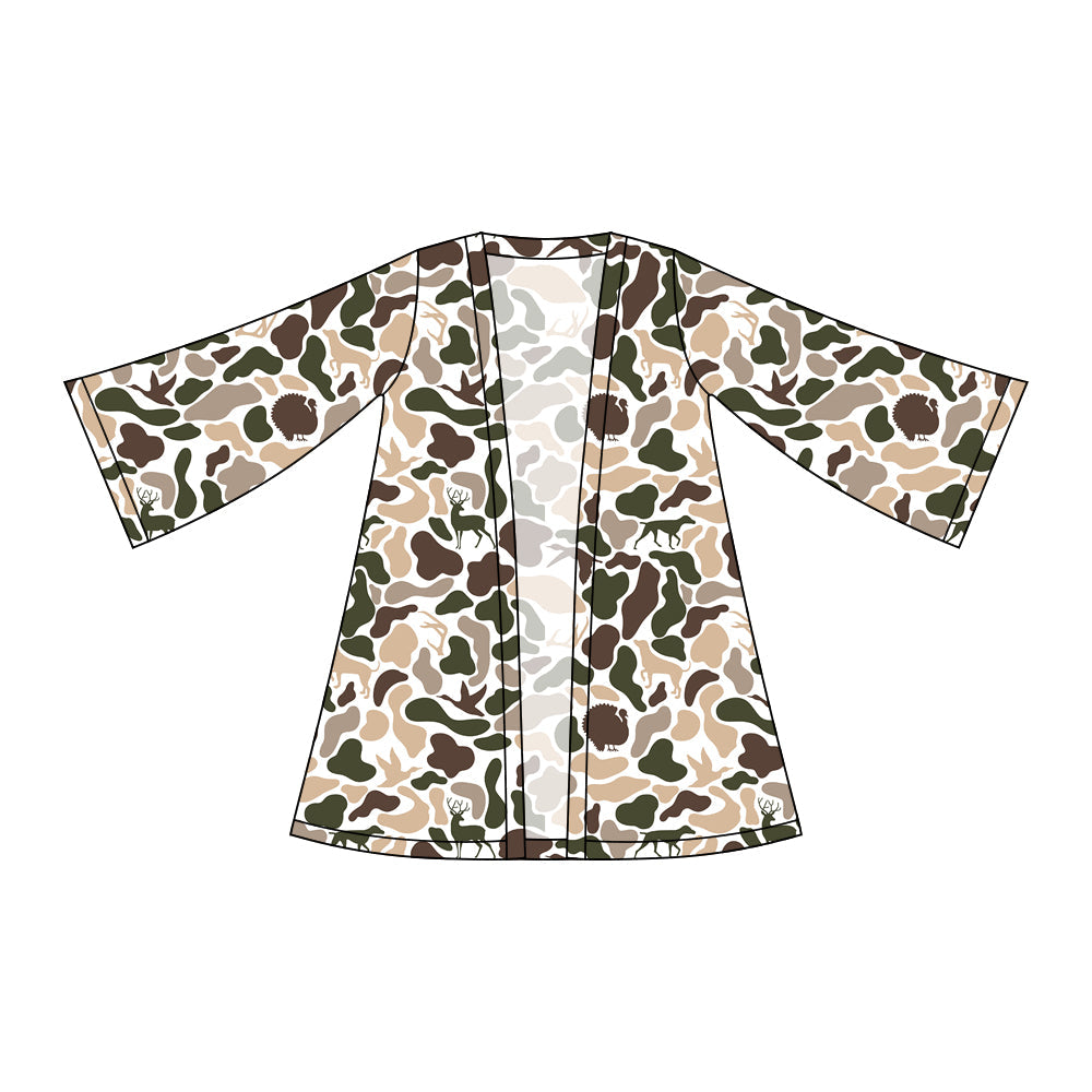 ( Moq 5 ) Preorder Baby Girls Kids Long Sleeve Dogs Ducks Deer Camo Cardigan Tops