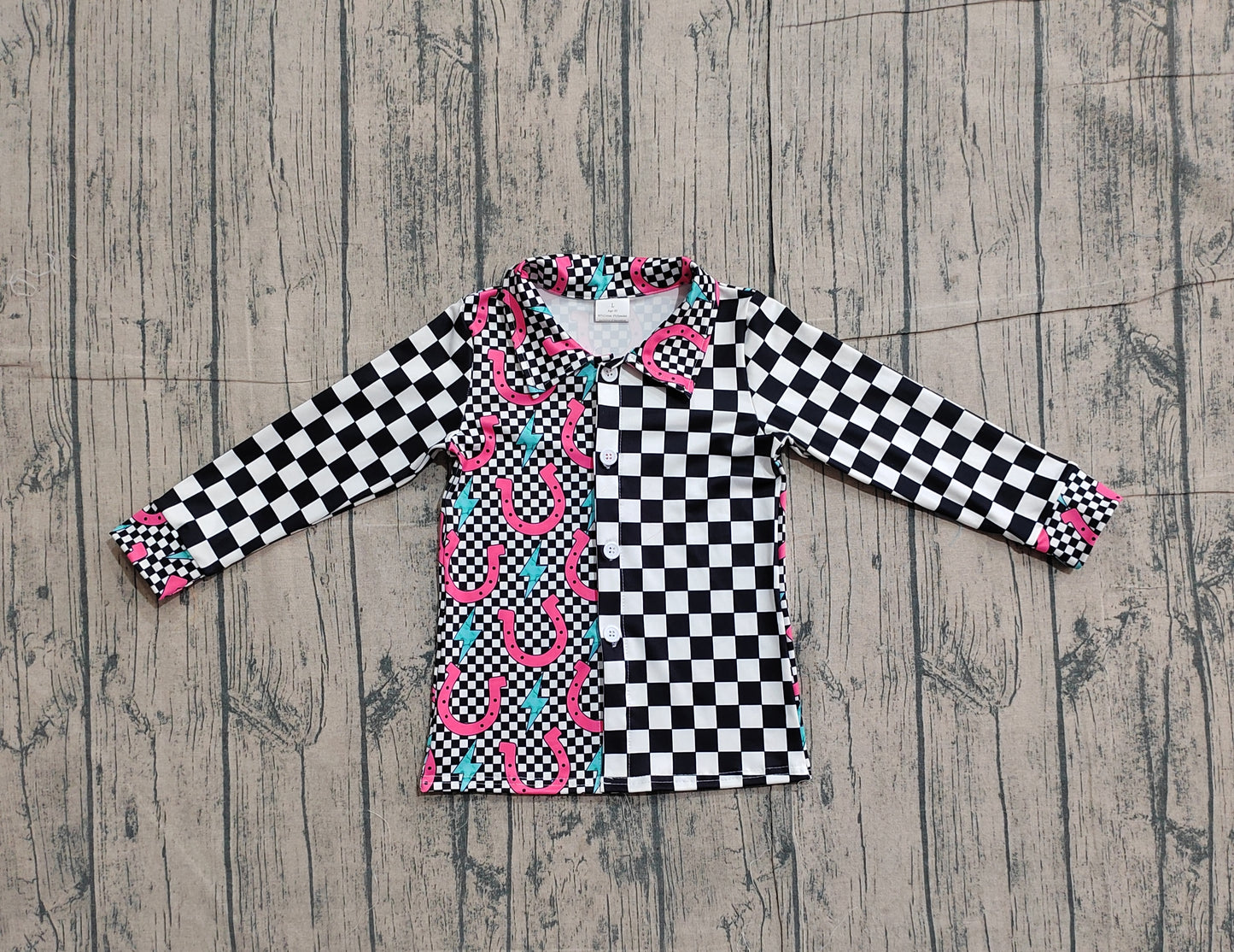 Baby Girls Kids Long Sleeves Checked Buttons Western Shirt Tops RTS