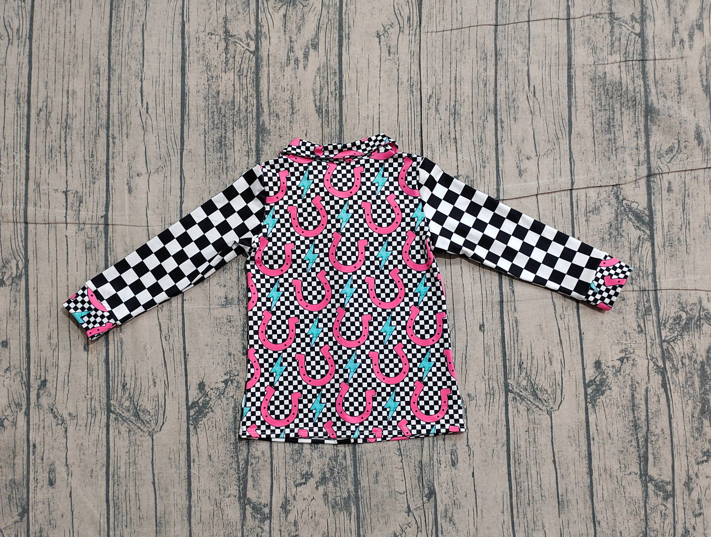 Baby Girls Kids Long Sleeves Checked Buttons Western Shirt Tops RTS