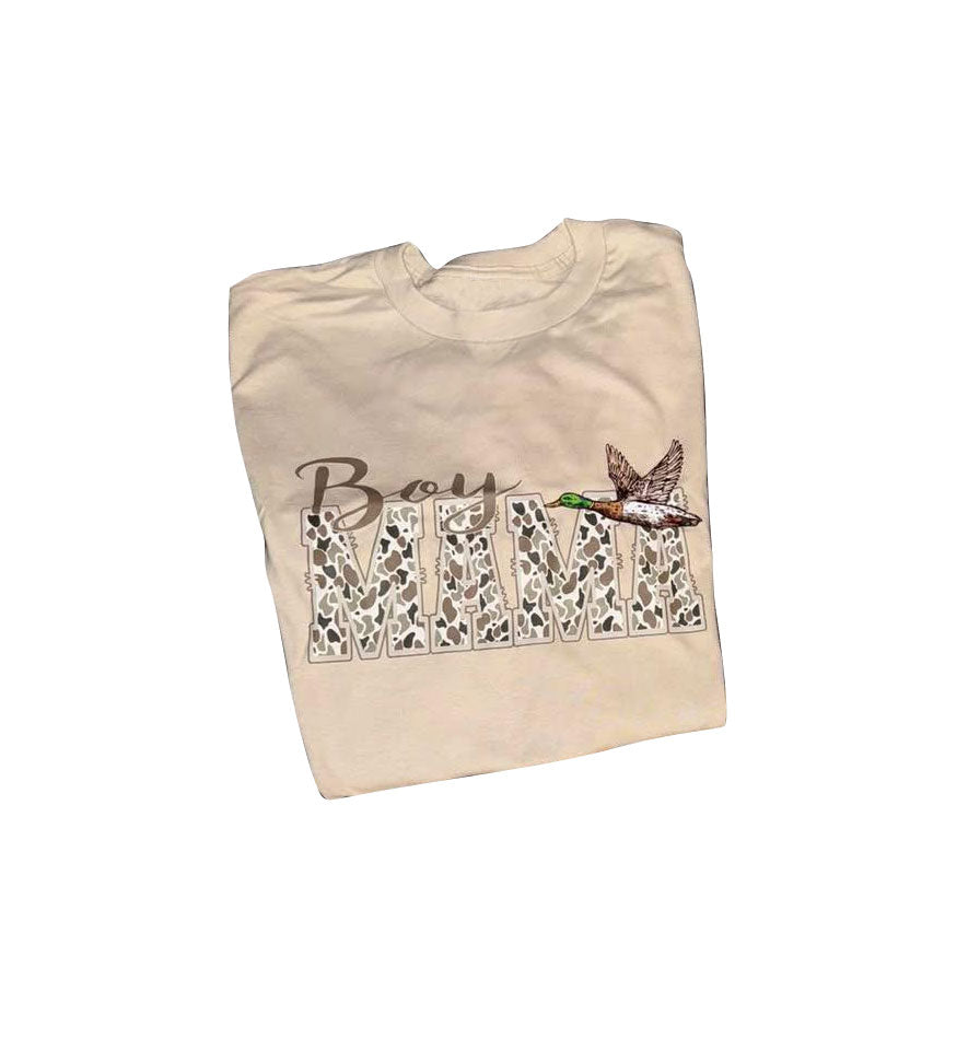 ( Moq 5 ) Preorder Adult Women Short Sleeves Mama's Boy Tops Camo Duck Shirt