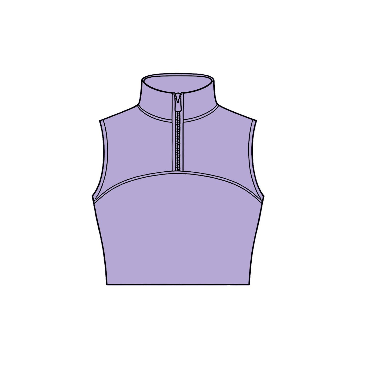 ( Moq 5 ) Preorder Baby Girls Kids Purple Sleeveless Zipper Yoga Tank Tops