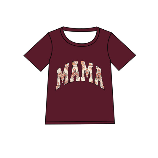 ( Moq 5 ) Preorder Adult Women Short Sleeves Mama Western Aztec Shirt Tops