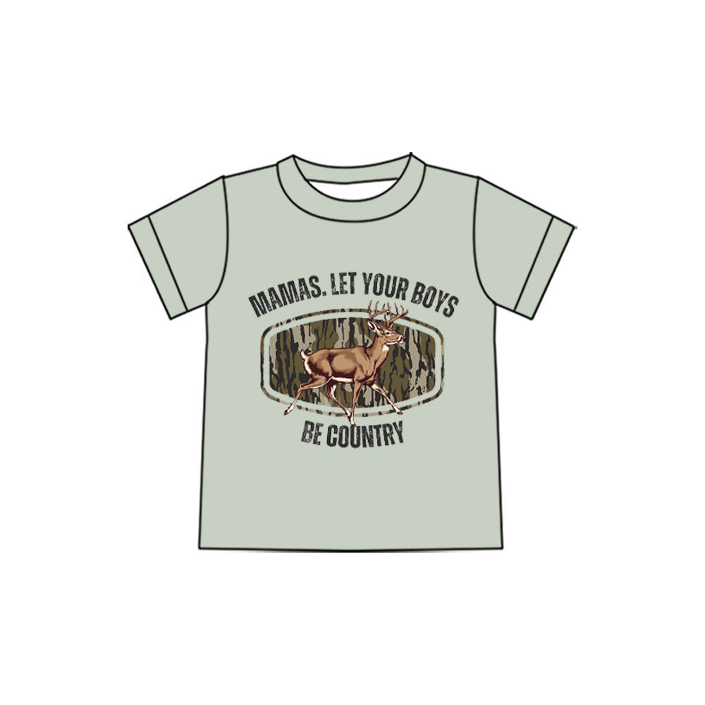 ( Moq 5 ) Preorder Adult Women Short Sleeves Mama's Boy Deer Shirt Tops