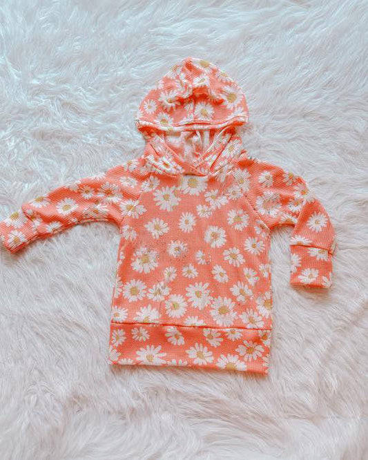 ( Moq 5 )  Preorder Baby Girls Long Sleeves Flower Hoodie Shirt Tops
