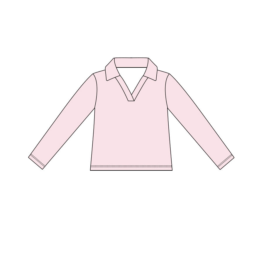 ( Moq 5 ) Preorder Baby Girls Kids Long Sleeves Pink Yoga Active Pullover Tops