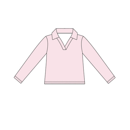 ( Moq 5 ) Preorder Baby Girls Kids Long Sleeves Pink Yoga Active Pullover Tops