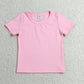 Sibling Baby Girls Kids Short Sleeves Shirts Yoga Active Tops Clothes RTS