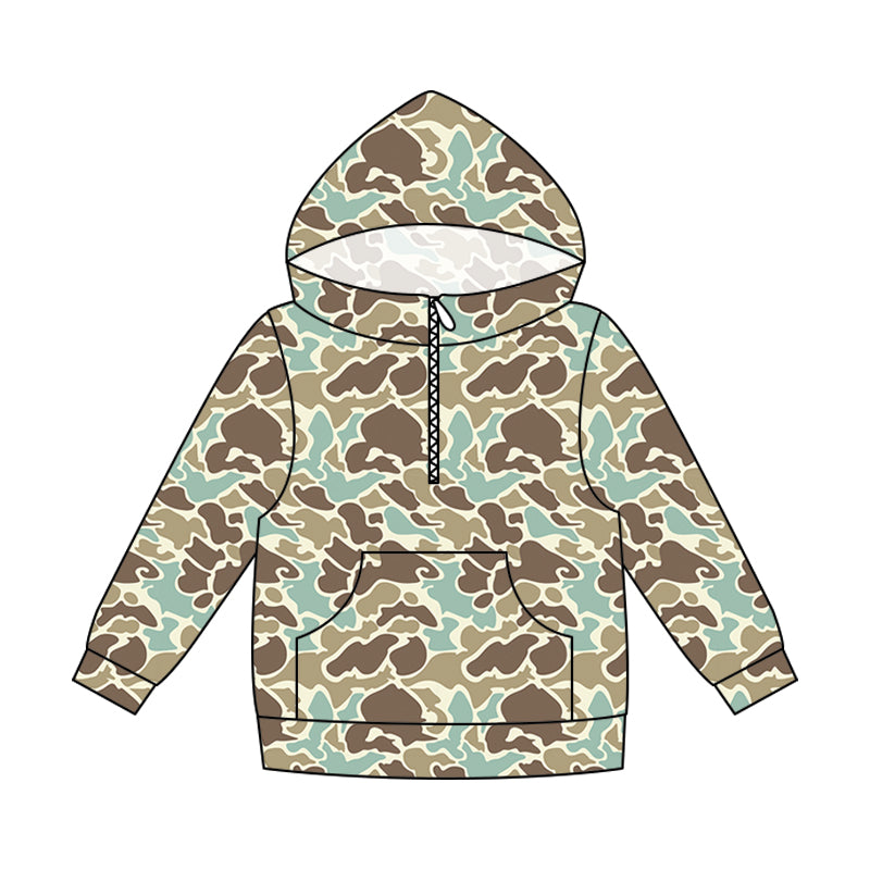 ( Moq 5 ) Preorder Adult Men Long Sleeves Hoodie Zipper Camo Pullover Shirt