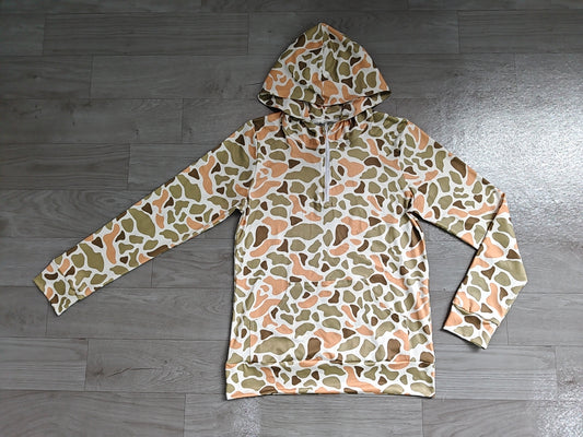 ( No moq ) Preorder Adult Men Long Sleeves Hoodie Zipper Shirt Camo Pullover