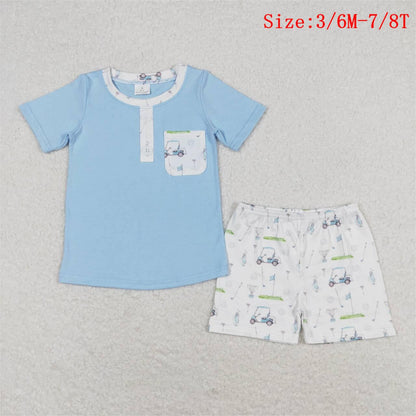 Baby Boy Short Sleeves Golf Shirt Shorts Sibling Set Summer Clothes RTS