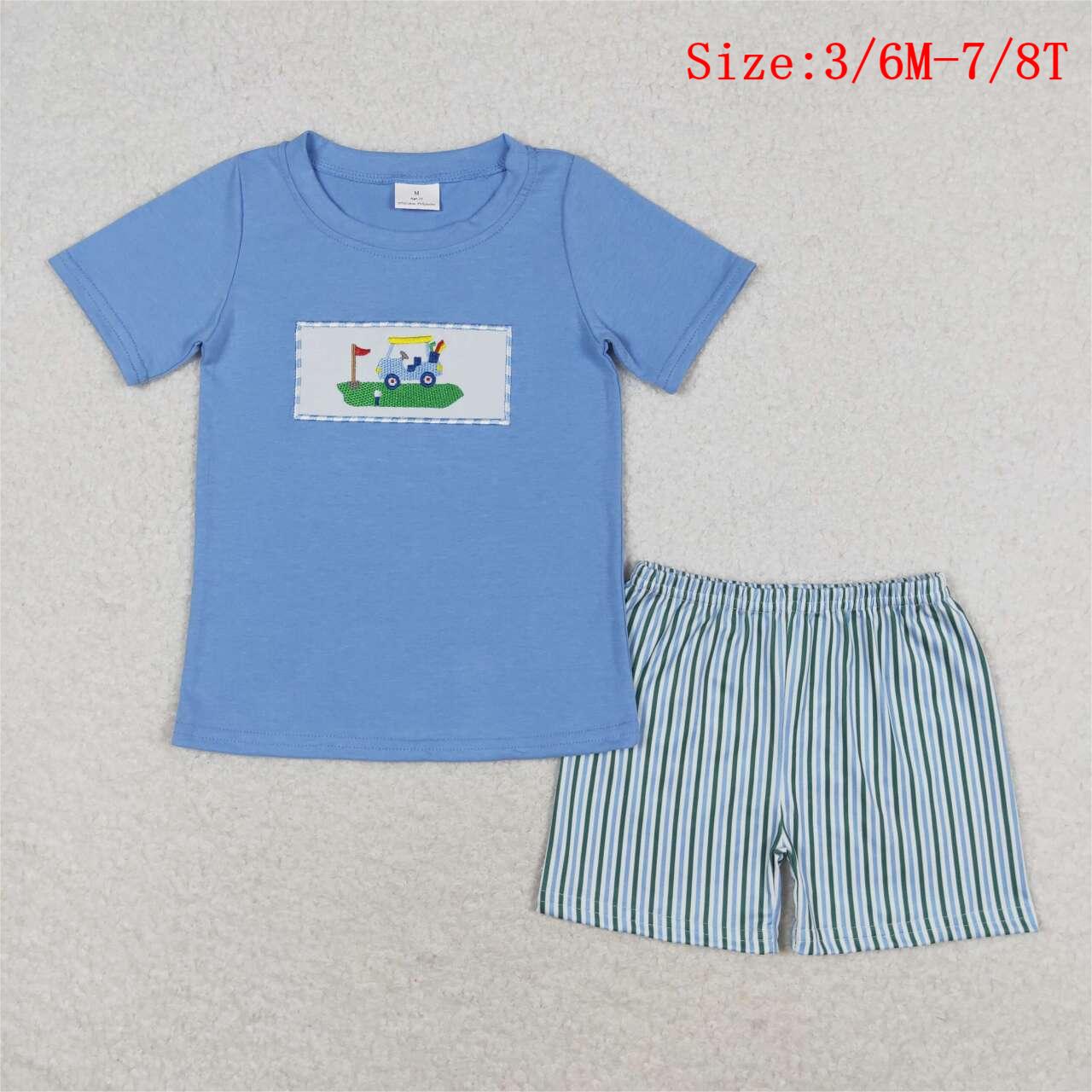 Baby Boy Girl Toddler Embroidery Golf Sibling Set Romper Clothes RTS