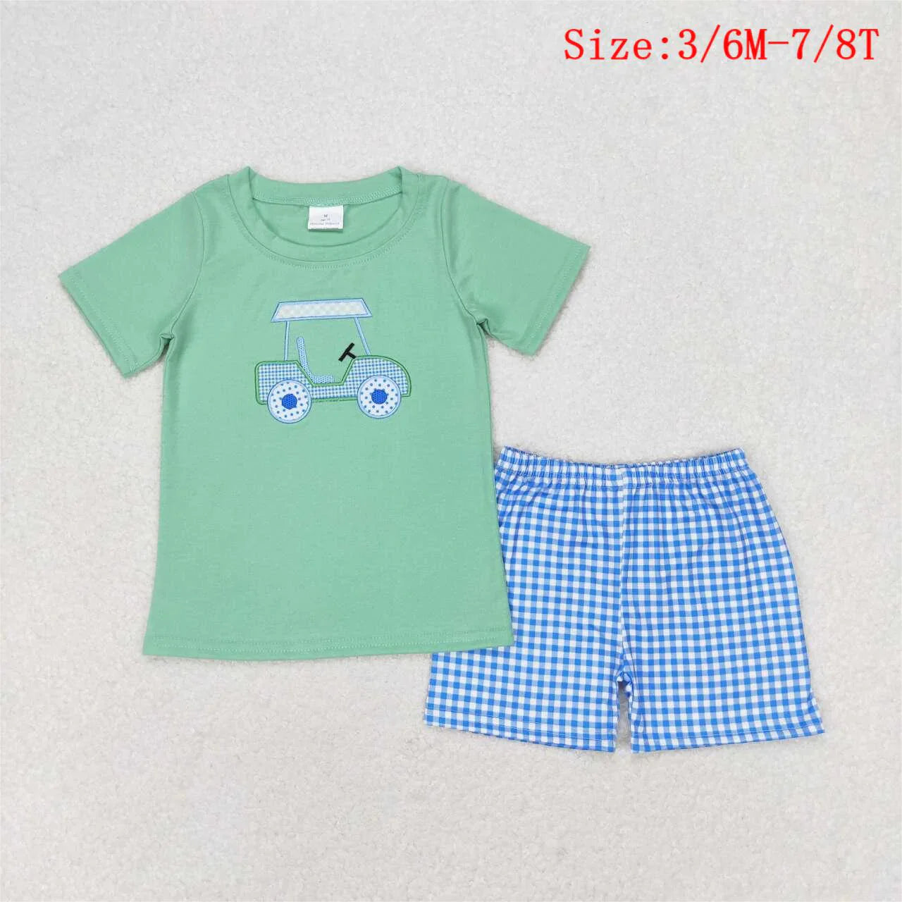 Baby Boy Girl Toddler Embroidery Golf Sibling Set Romper Clothes RTS