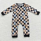 LR0359 Baby Boy Long Sleeves One Piece Dogs Zip Romper