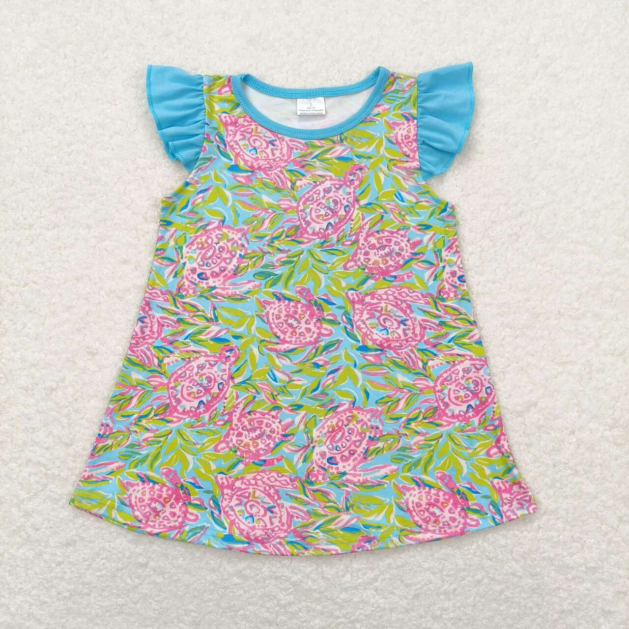 Baby Girl Blue Short Sleeves Turtles Tops Shirt