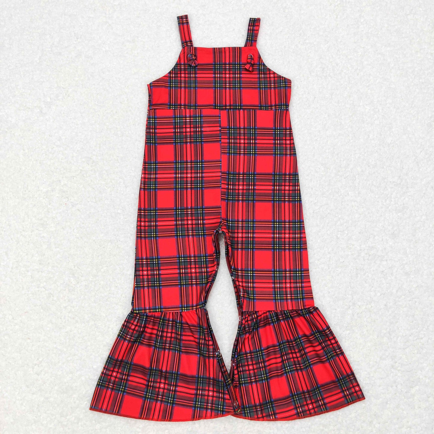 SR0479 Baby Girl Christmas Plaid Jumpsuit