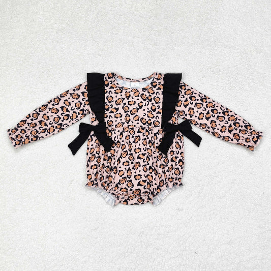 Baby Infant Girl Long Sleeves Leopard Romper