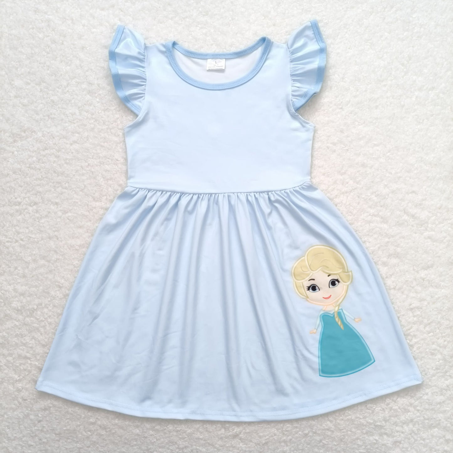 Baby Girl Short Sleeves Princess Light Blue Dress