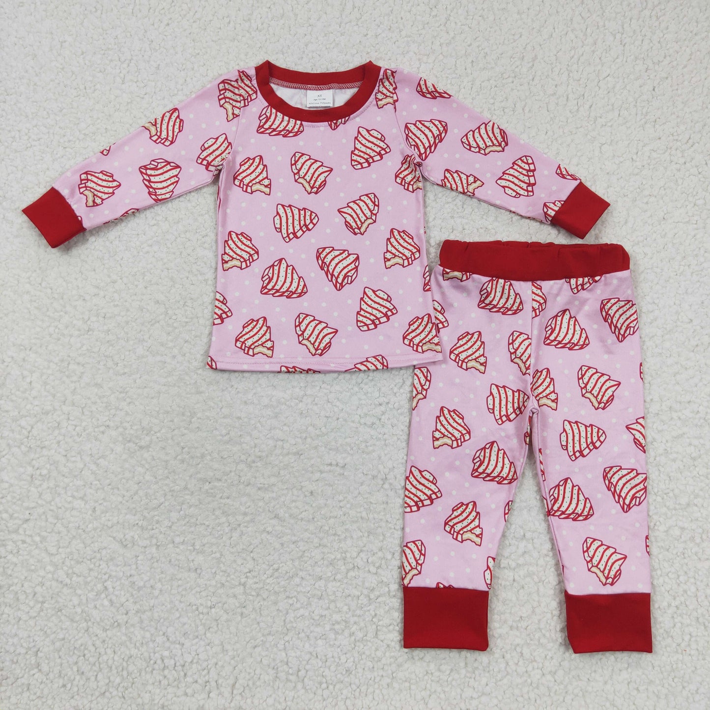 GLP0453 Christmas Baby Girl Cake Long Sleeves Pants Outfit Pajamas