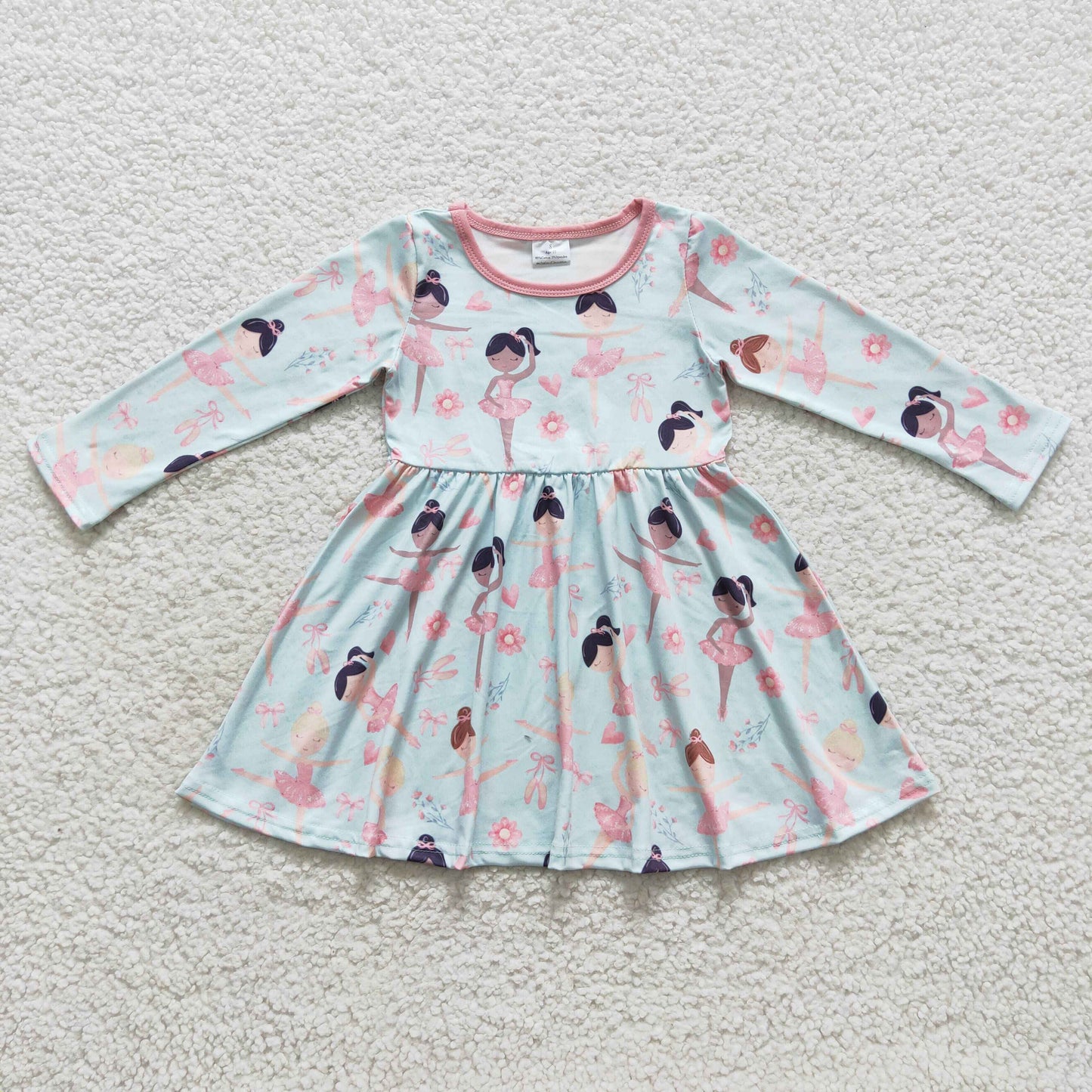 GLD0309 Baby Girl Long Sleeves Dance Dress