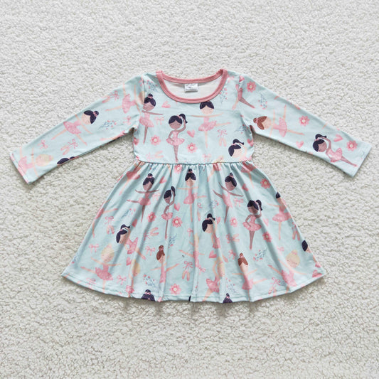 GLD0309 Baby Girl Long Sleeves Dance Dress