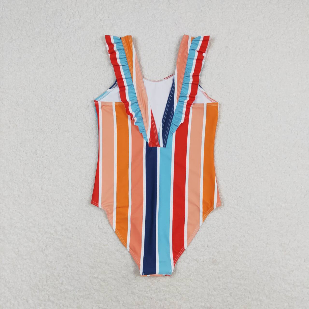 Baby Girl Sleeveless Colorful Stripes One Piece Swimsuit