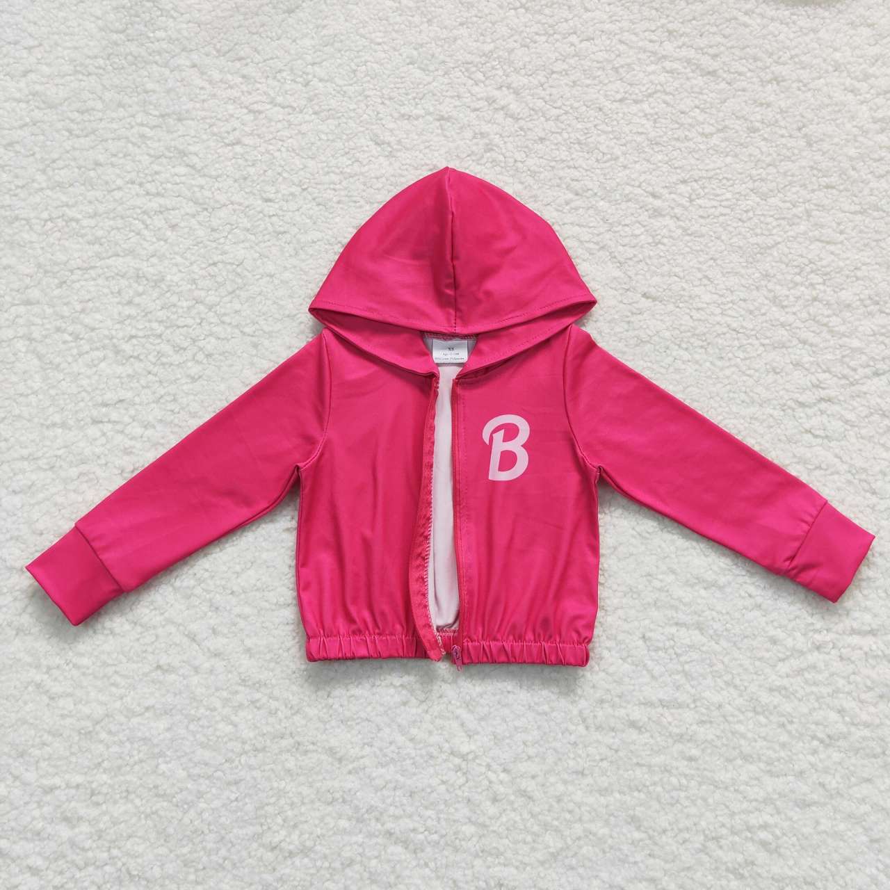 GT0330 Baby Kids Pink Long Sleeves Zip Hoodie Doll Cardigan Tops