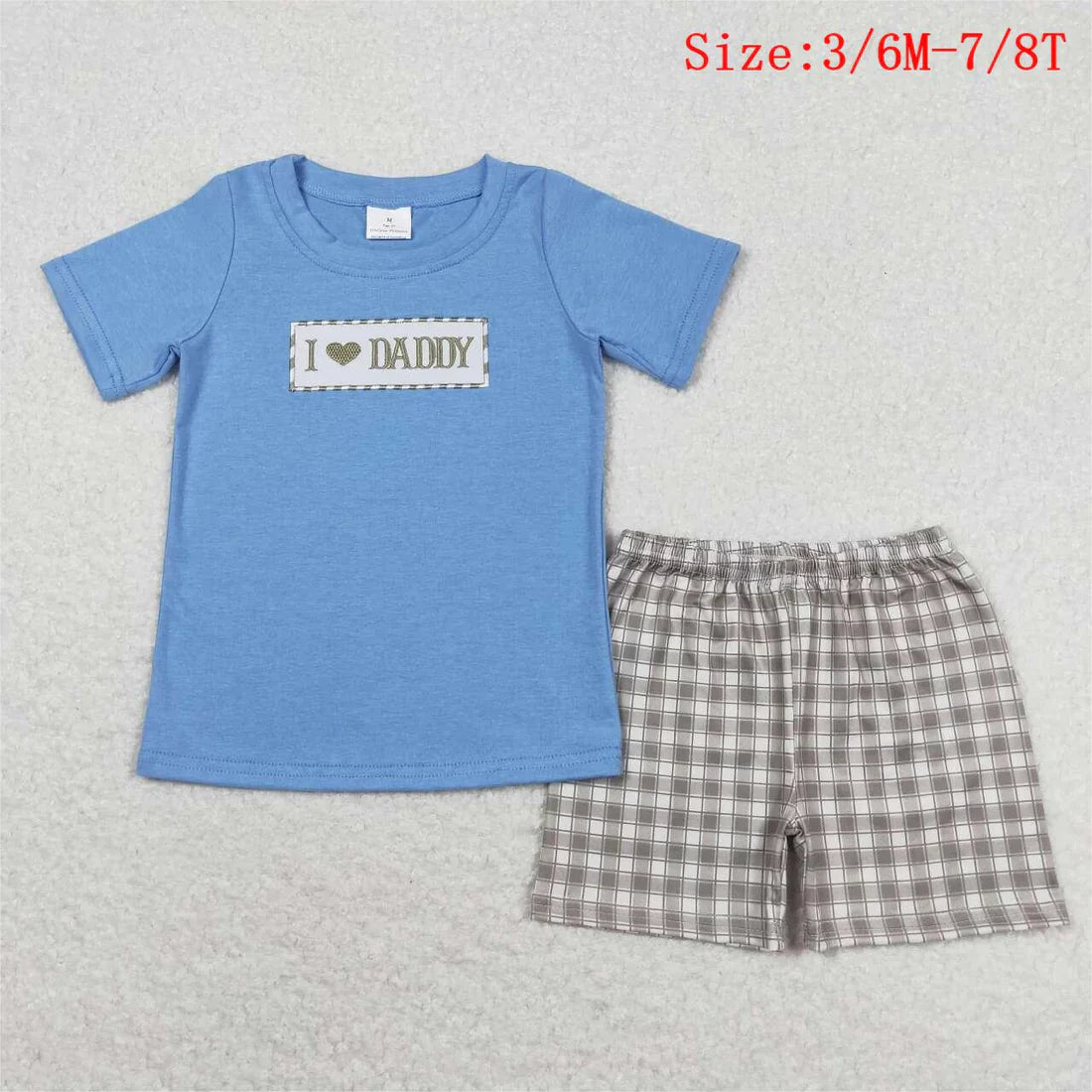 Baby Boy Short Sleeves I Love Daddy Sibling Set Brothers Clothes RTS