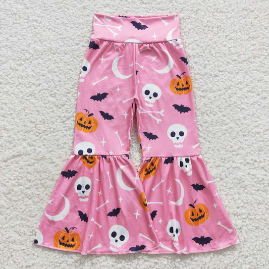 P0218 Baby Girl Halloween Pumpkin Pink Bell Pants