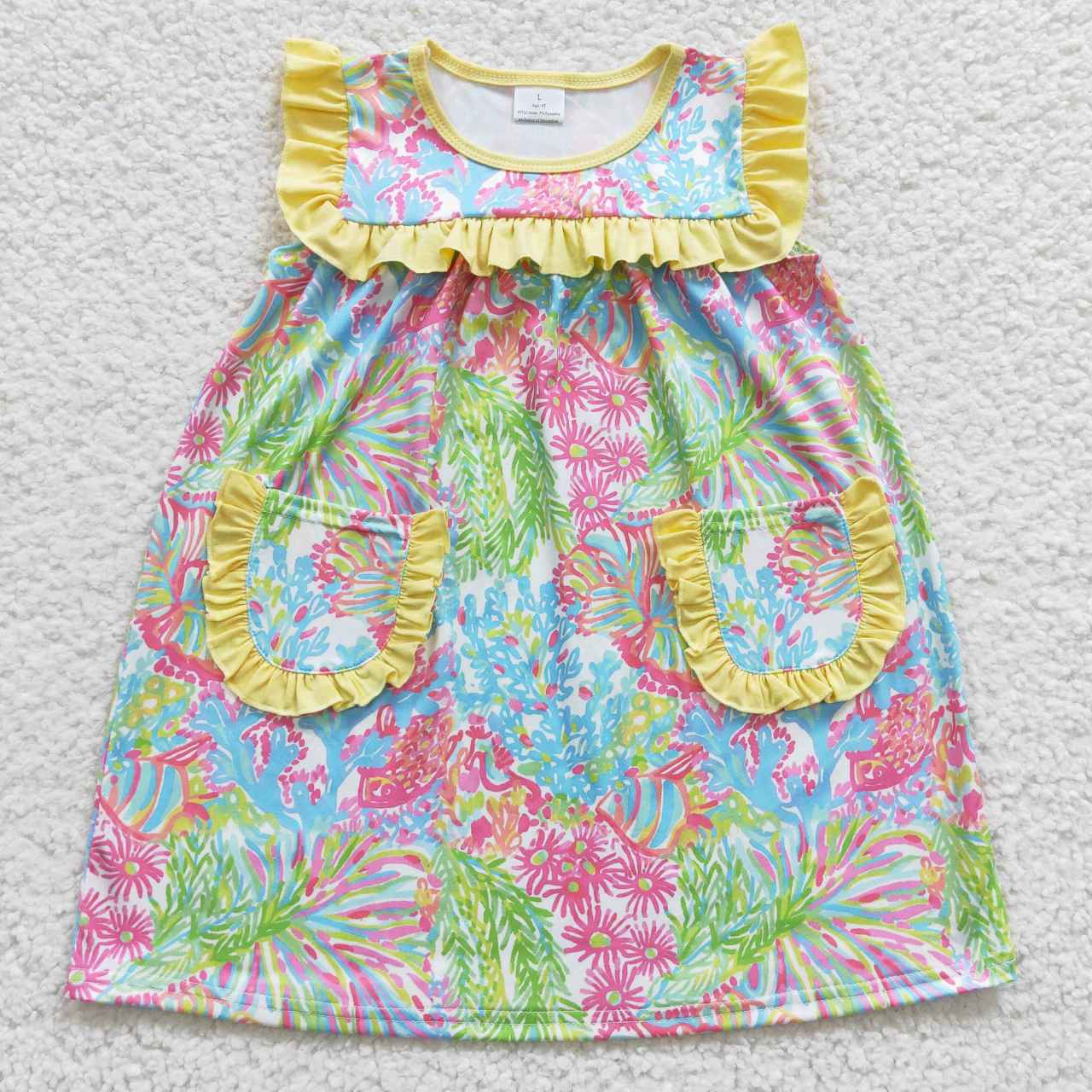 GSD0391 Baby Girl Floral Pocket Summer Dress