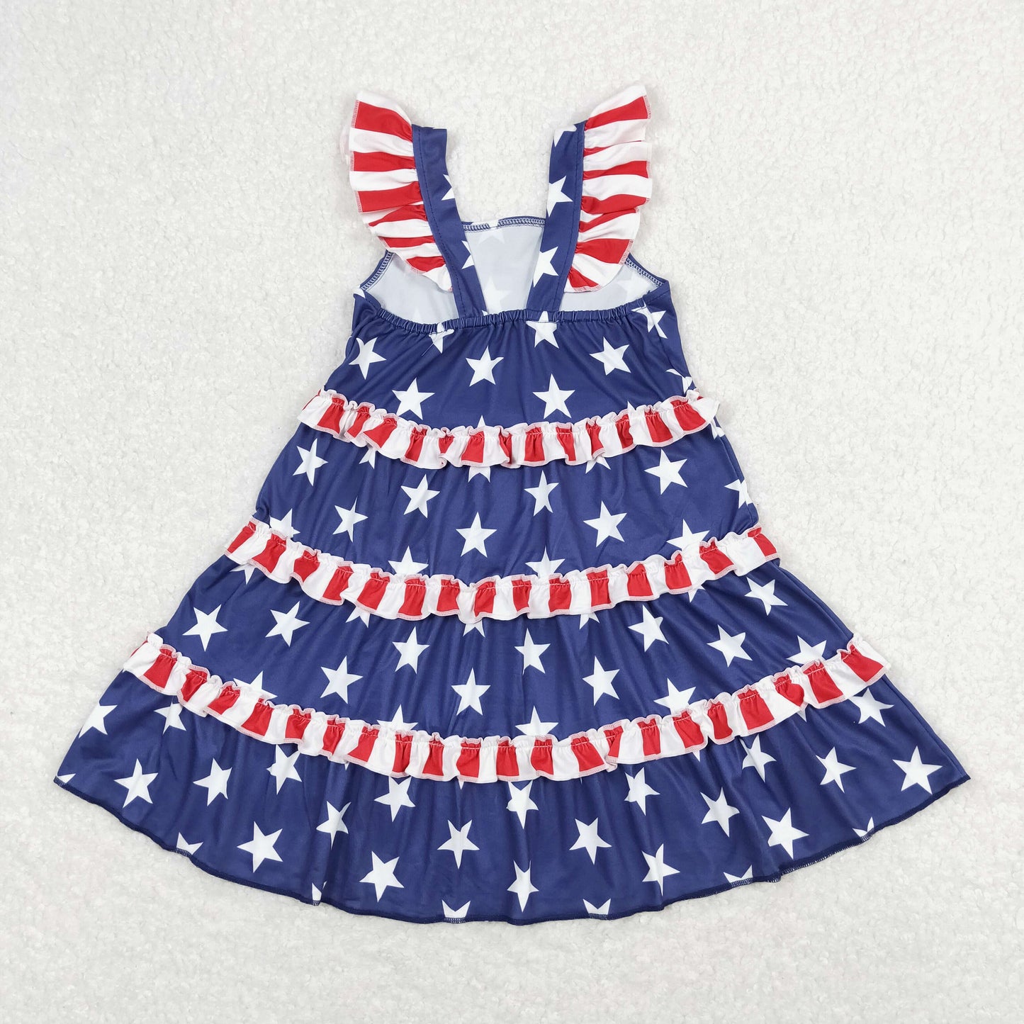 Baby Girl Short Sleeves Stars July 4th Summer Dress