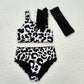 Baby Girl Bathing Suit Sleeveless Tops Shorts Leopard Set With Bow Swimsuit