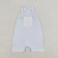 Baby Boy Sleeveless Blue Stripes Pocket One Piece Romper