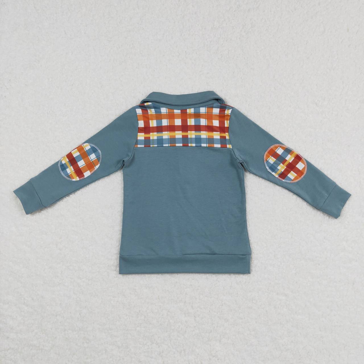 BT0313 Baby Boy Long Sleeves Plaid Thanksgving Fall Pullover