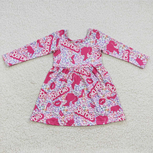 GLD0276 Baby Girl Leopard Birthday Long Sleeves Dress