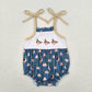 Baby Girl Sleeveless Embroidery Ducks Bubble One Piece Romper