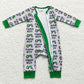 LR0688 Baby Boy Long Sleeves Farm Boy Tractor Zipper One Piece Romper