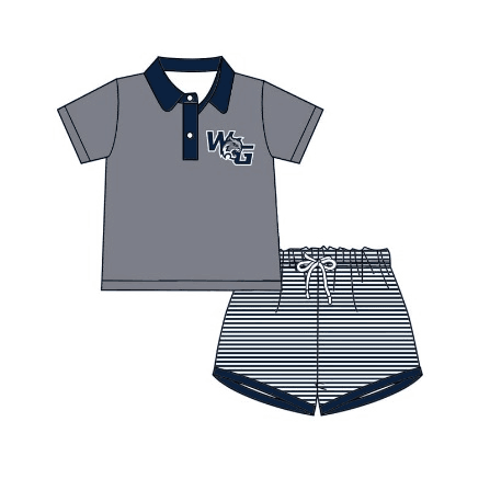 baby boy polo shirt stripes shorts team set