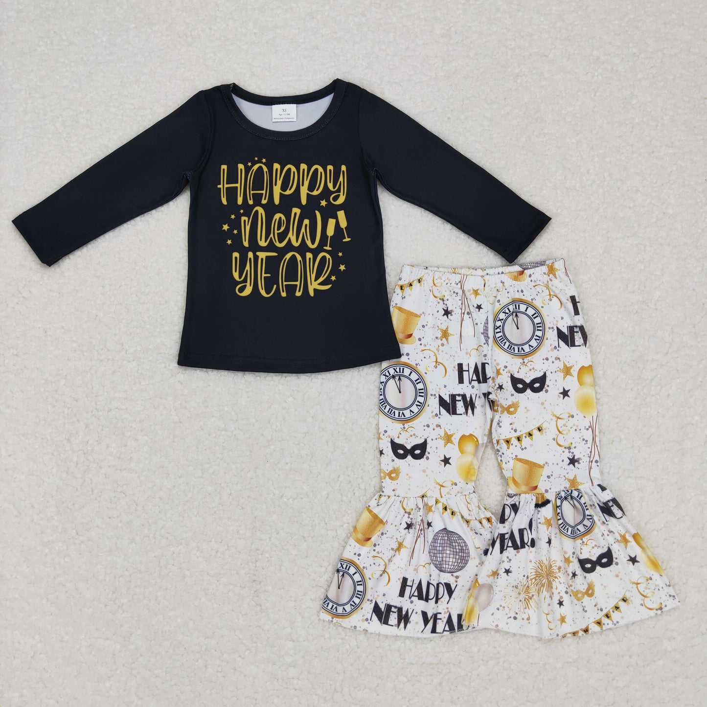 GLP0817 Baby Girl Long Sleeves New Year Bell Pants Outfit