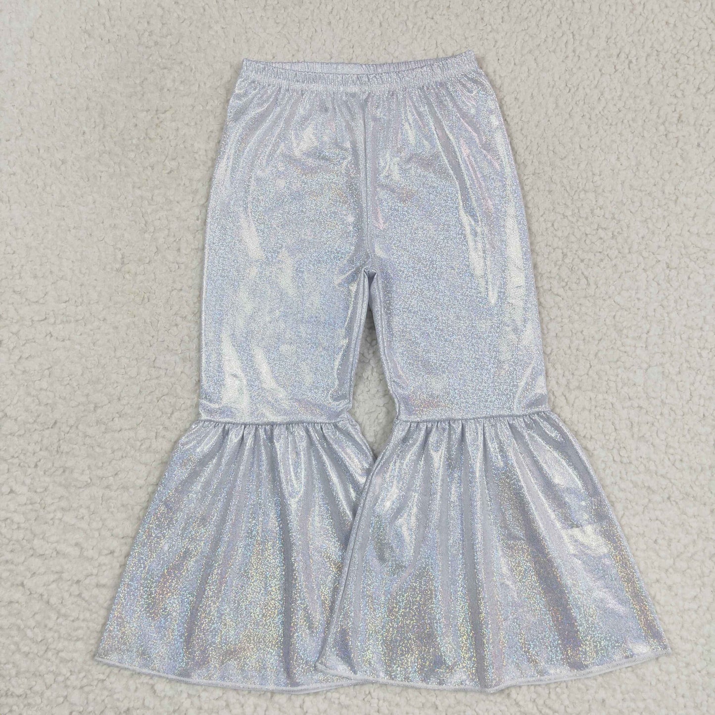 P0177 Baby Girl Holographic Spandex Bell Bottom Pants