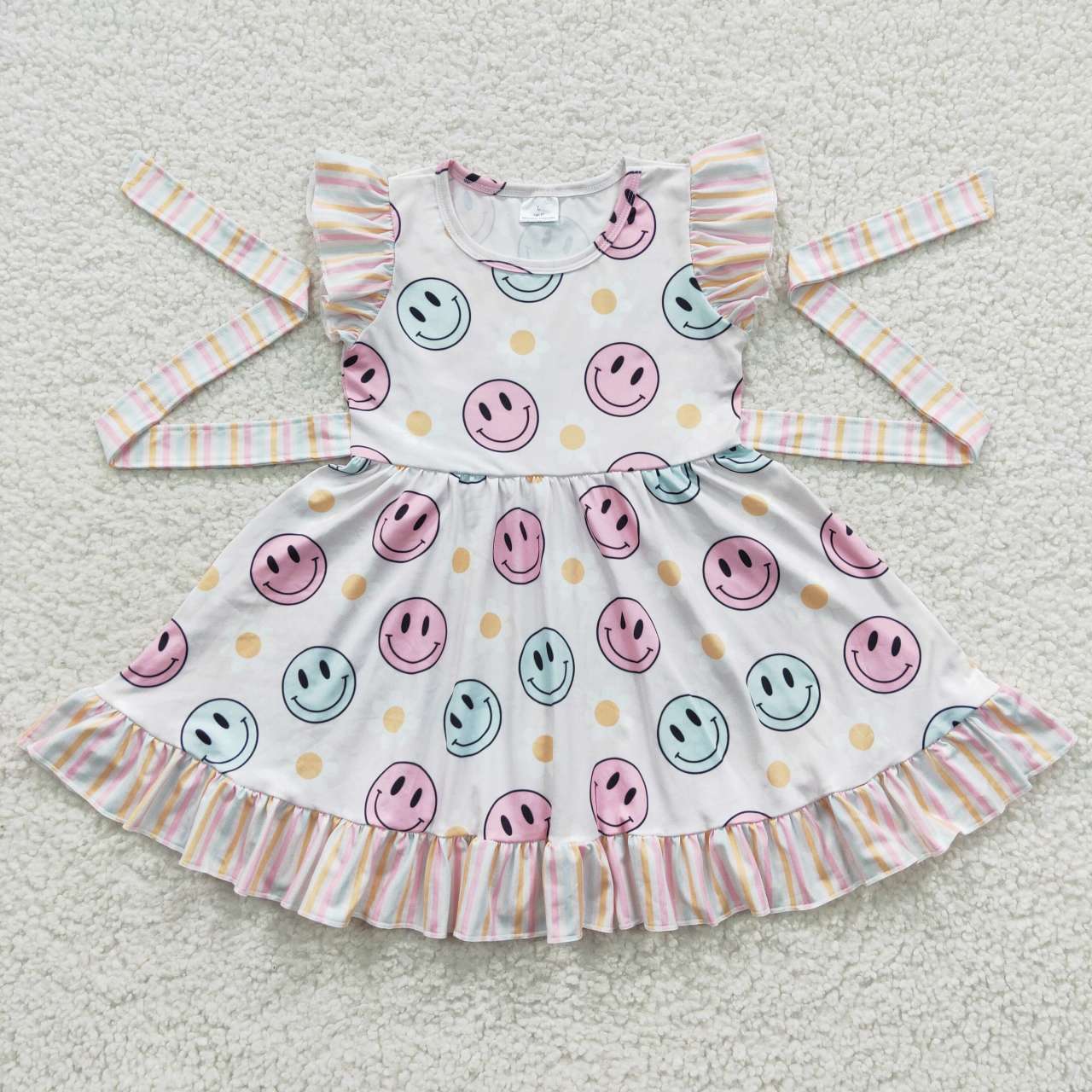 GSD0407 Baby Girl Summer Short Sleeves Smile Dress