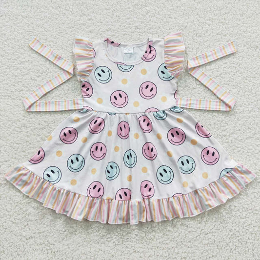 GSD0407 Baby Girl Summer Short Sleeves Smile Dress
