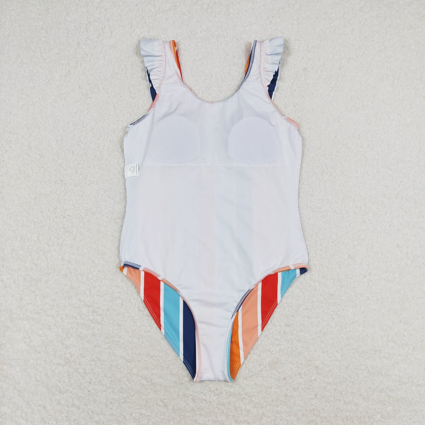 Baby Girl Sleeveless Colorful Stripes One Piece Swimsuit