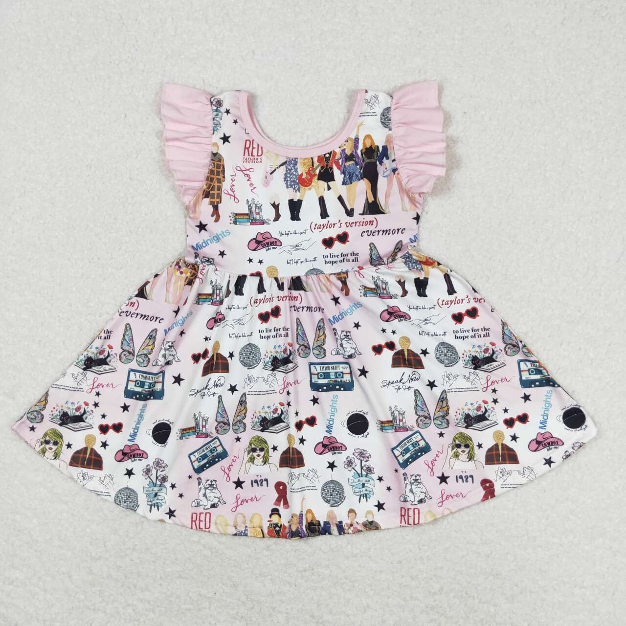 Baby Girl Pink Short Sleeves Singer Dress