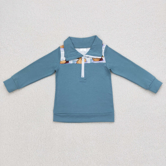 BT0329 Baby Boy Long Sleeves Ducks Zipper Pullover