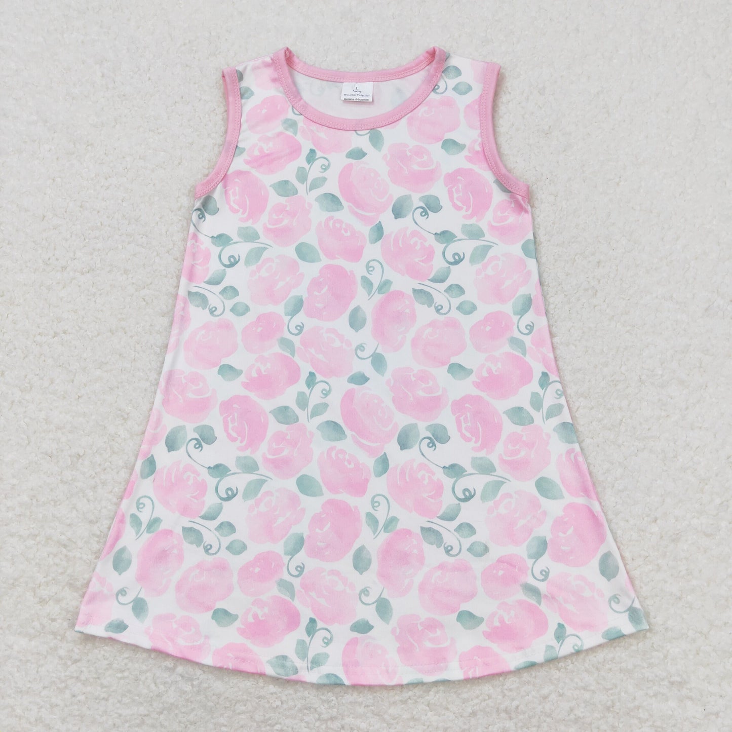 Baby Girl Sleeveless Pink Floral Summer Dress