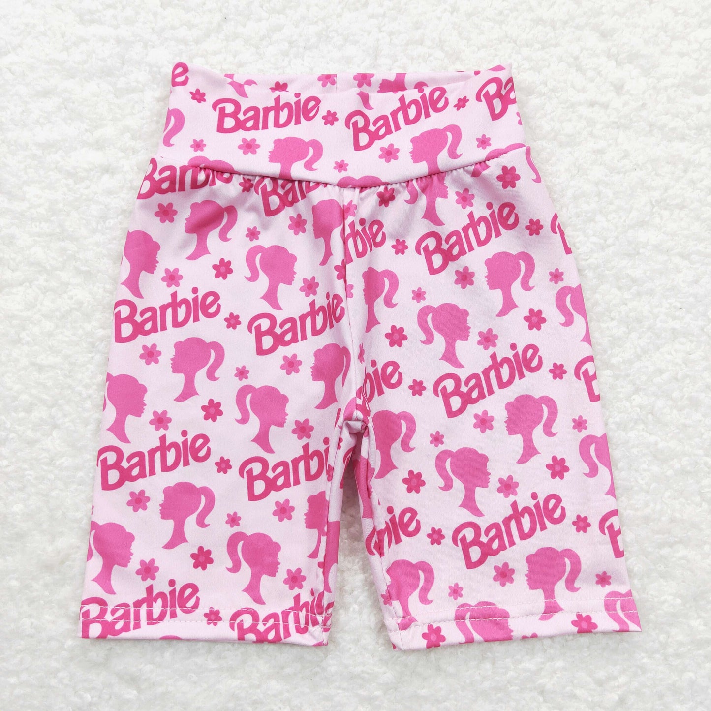 SS0143 Baby Girl Pink Doll Floral Biking Summer Shorts