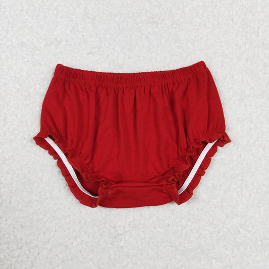 Baby Girl Red Cotton Bummie Shorts