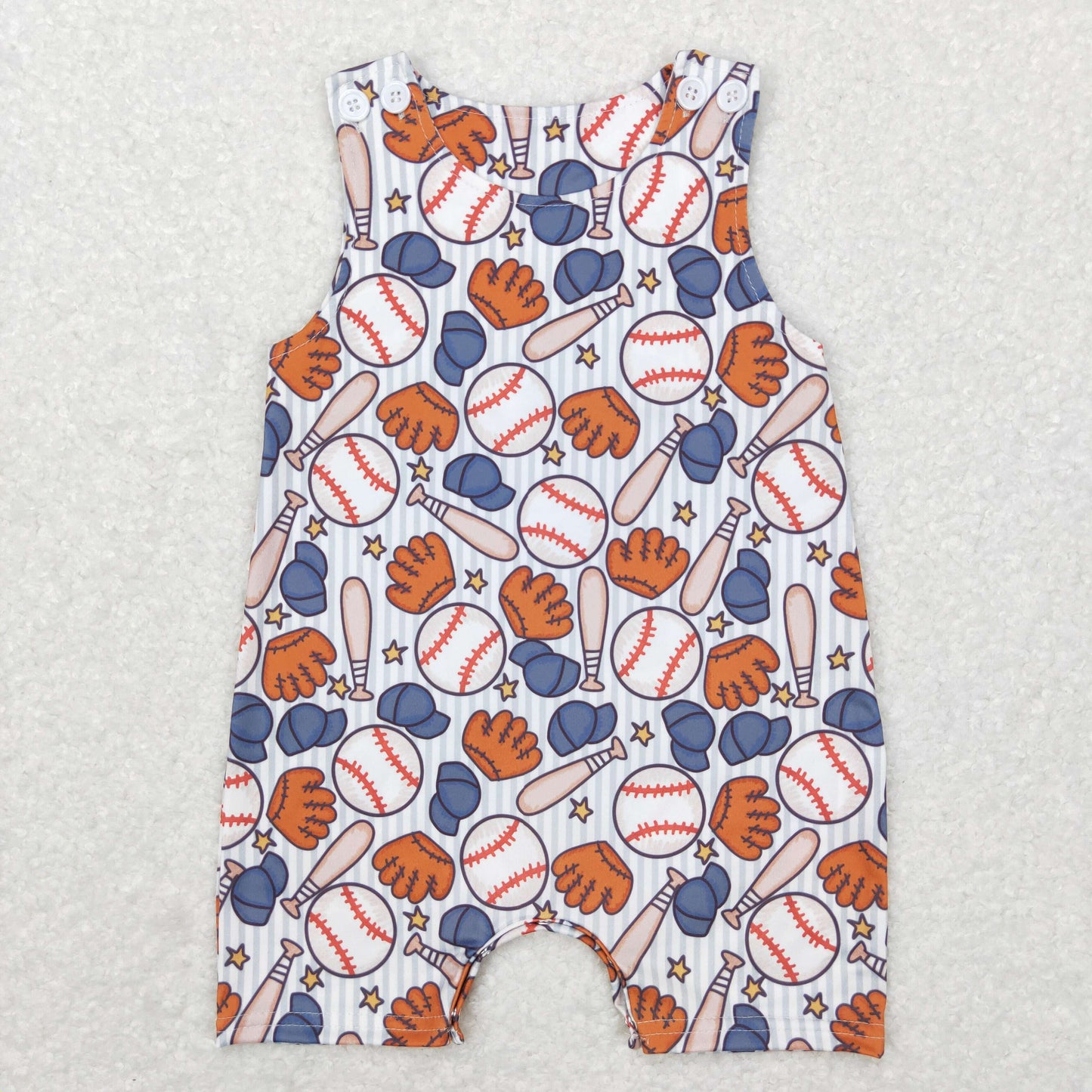 SR0540 Baby Boy Baseball One Piece Romper