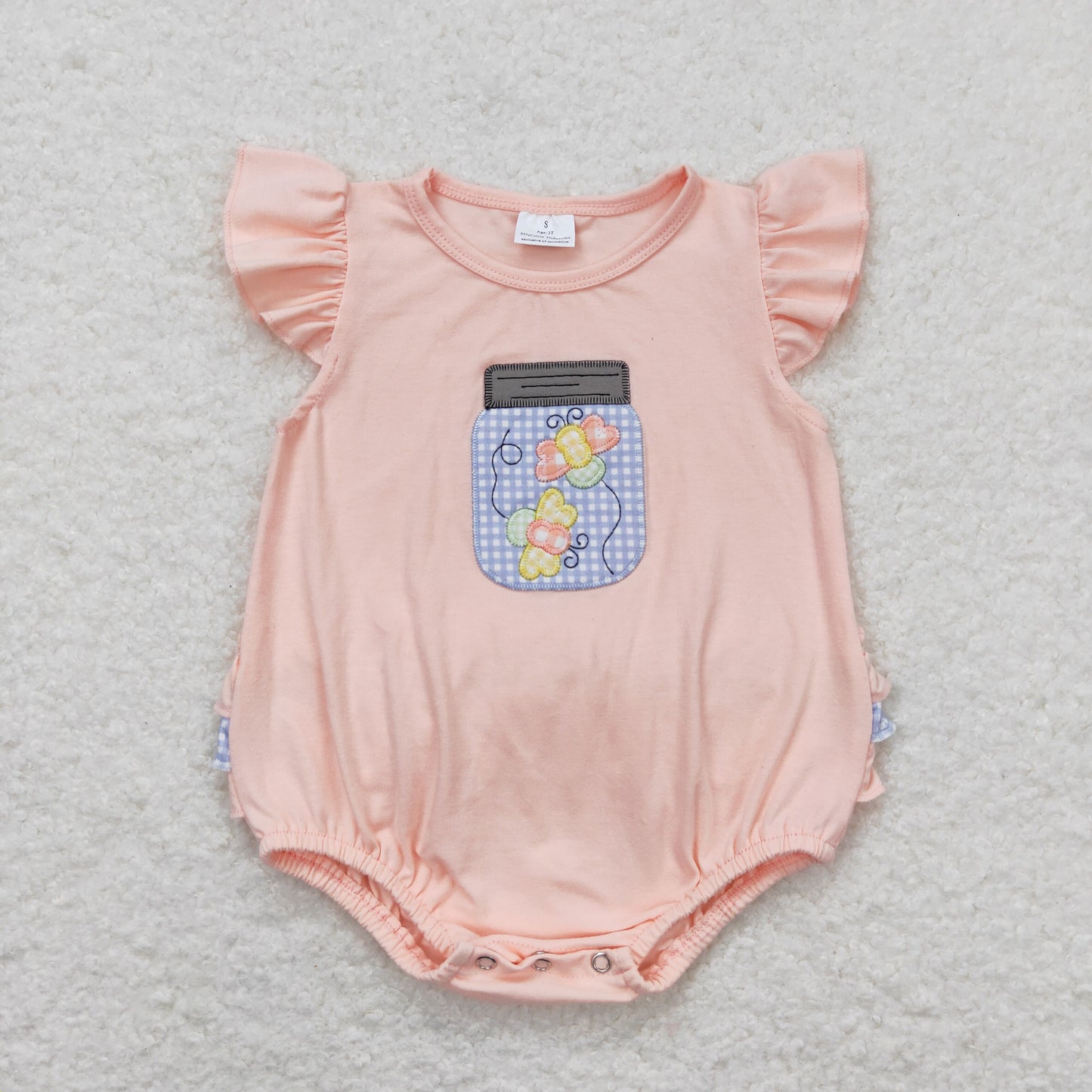 Baby Girl Embroidery Butterfly Bubble One Piece Romper