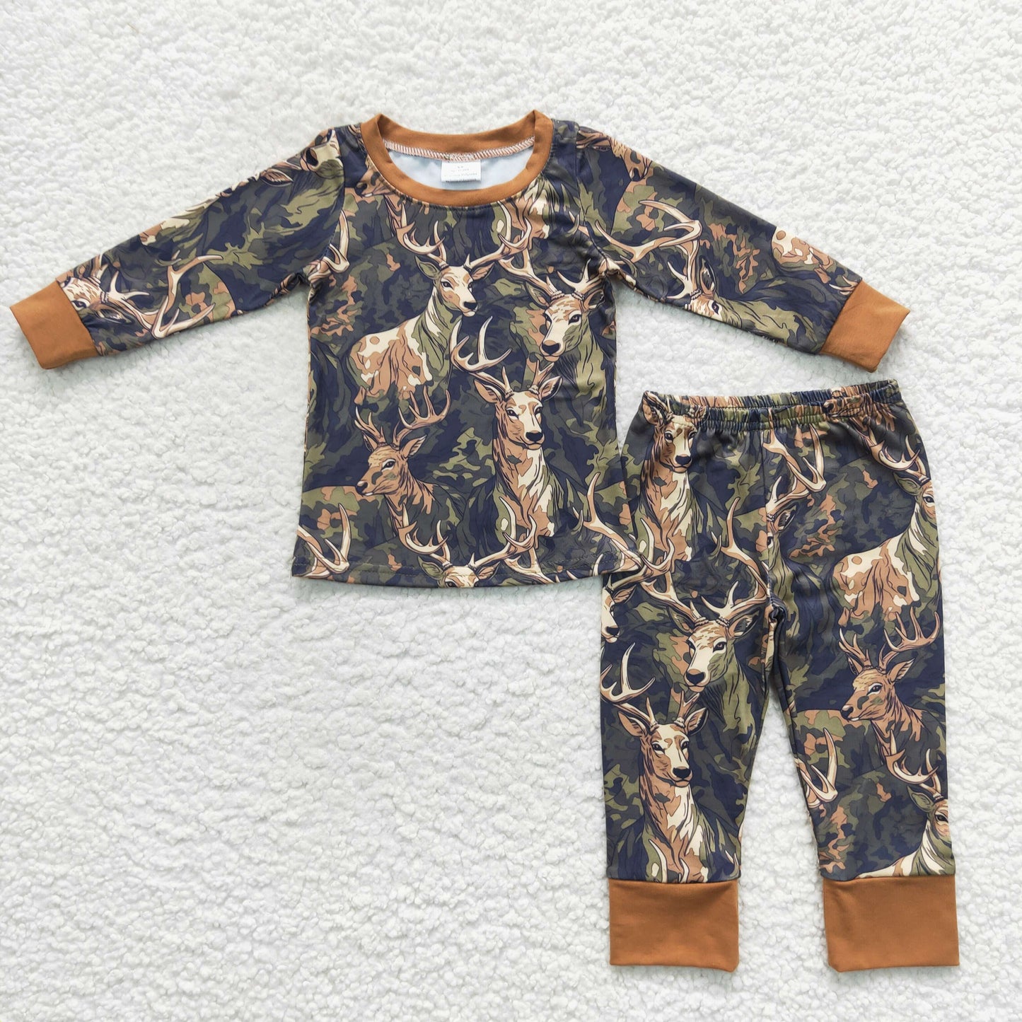 BLP0298 Baby Boy Deer Camo Pants Outfit Hunting Pajamas